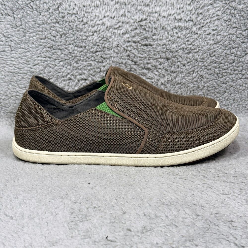 Olukai Nohea Mesh Mens Size 9.5 Slip On Sneakers Mustang Lime Peel 10188-13AP